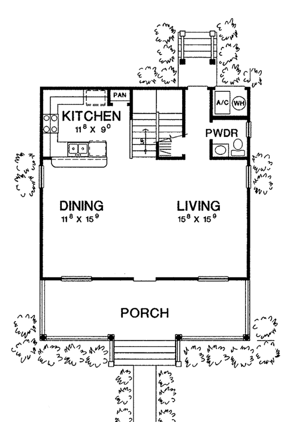 House Blueprint - Colonial Floor Plan - Main Floor Plan #472-223