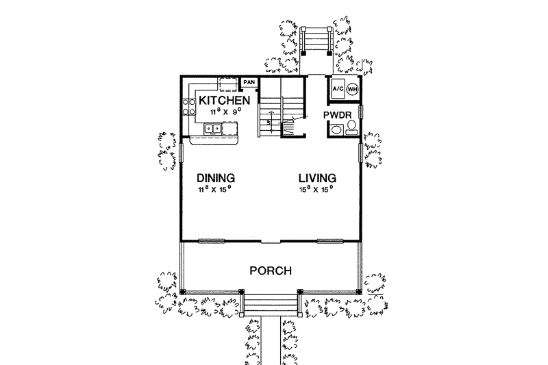 Dream House Plan - Floor Plan - Main Floor for Colonial House Plan #472-223 - 2 bed, 2.5 bath