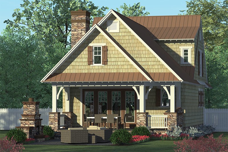 Home Plan - Exterior - Rear Elevation for Craftsman House Plan #453-634 - 3 bed, 2.5 bath