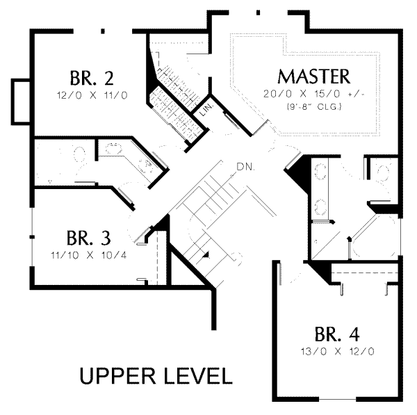 House Design - Traditional Floor Plan - Upper Floor Plan #48-138