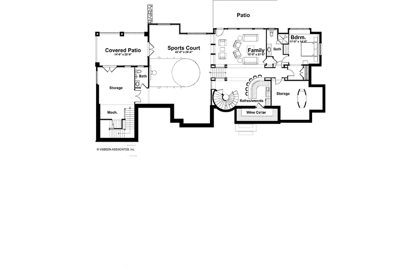 Home Plan - Floor Plan - Lower Floor for European House Plan #928-178 - 4 bed, 3.5 bath