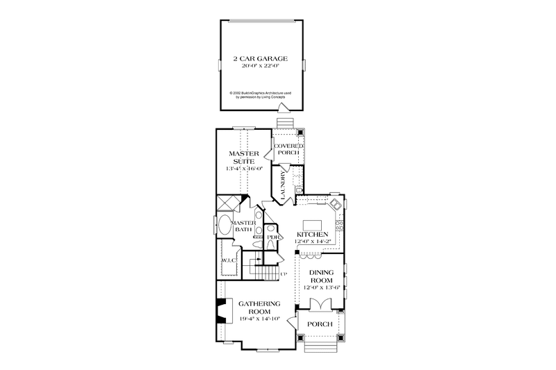 Home Plan - Floor Plan - Main Floor for Craftsman House Plan #453-338 - 3 bed, 2.5 bath