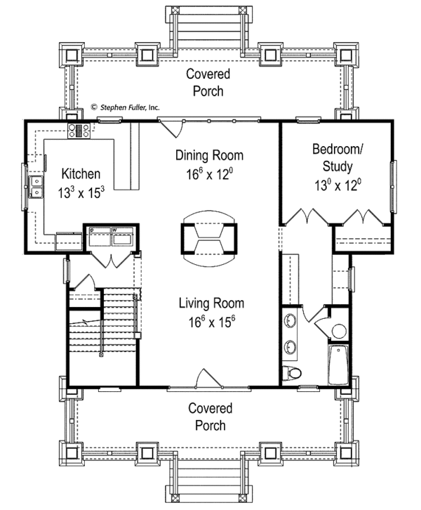 House Plan Design - Craftsman Floor Plan - Main Floor Plan #429-427