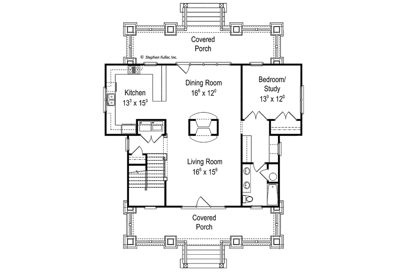 Home Plan - Floor Plan - Main Floor for Craftsman House Plan #429-427 - 3 bed, 3 bath