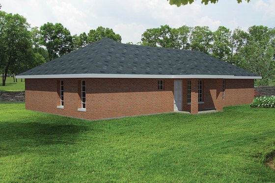 Exterior - Rear Elevation for Ranch House Plan #1061-20 - 3 bed, 2 bath