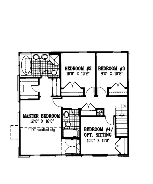 Dream House Plan - Country Floor Plan - Upper Floor Plan #953-22