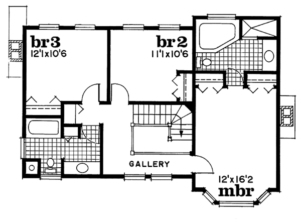 House Blueprint - Country Floor Plan - Upper Floor Plan #47-975