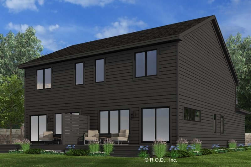 House Design - Exterior - Rear Elevation 2 for Modern House Plan #51-1314 - 2 bed, 2.5 bath