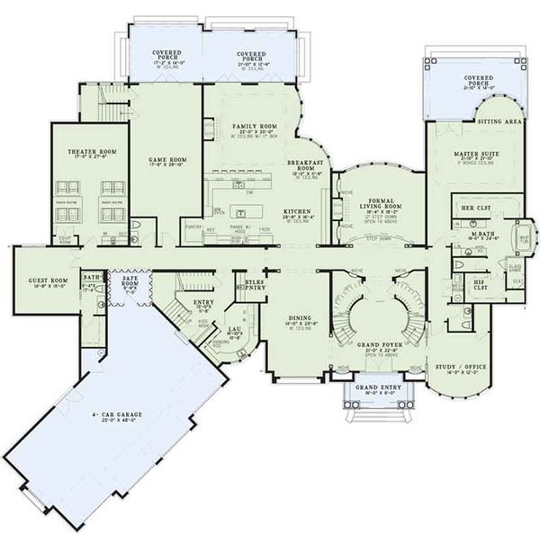 Dream House Plan - European Floor Plan - Main Floor Plan #17-3401