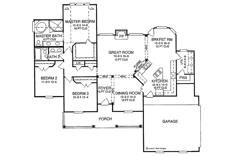 Dream House Plan - Floor Plan - Main Floor for Country House Plan #952-217 - 3 bed, 2 bath