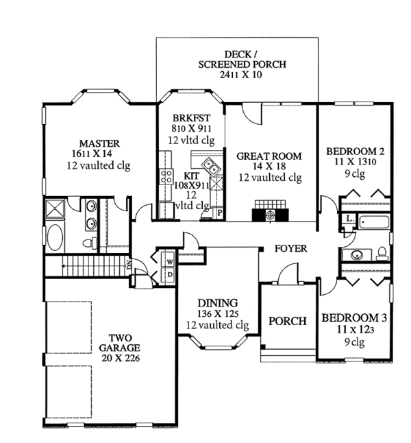 Home Plan - Country Floor Plan - Main Floor Plan #1053-33