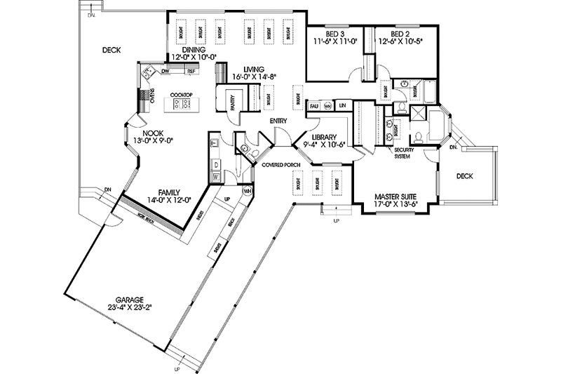 Home Plan - Floor Plan - Main Floor for Country House Plan #60-839 - 3 bed, 2.5 bath