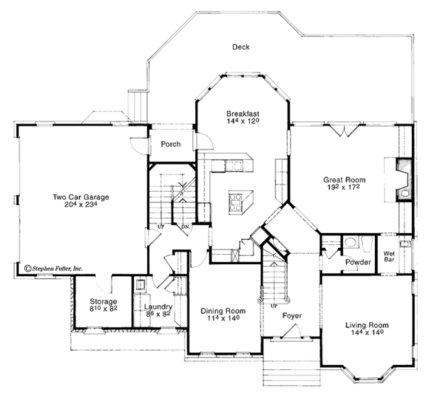 House Design - Colonial Floor Plan - Main Floor Plan #429-128
