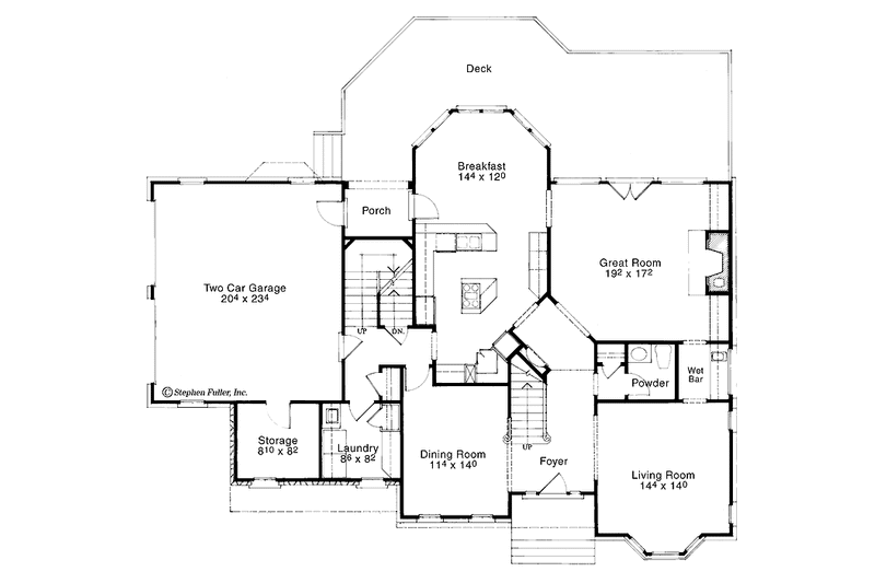 Home Plan - Floor Plan - Main Floor for Colonial House Plan #429-128 - 4 bed, 3.5 bath