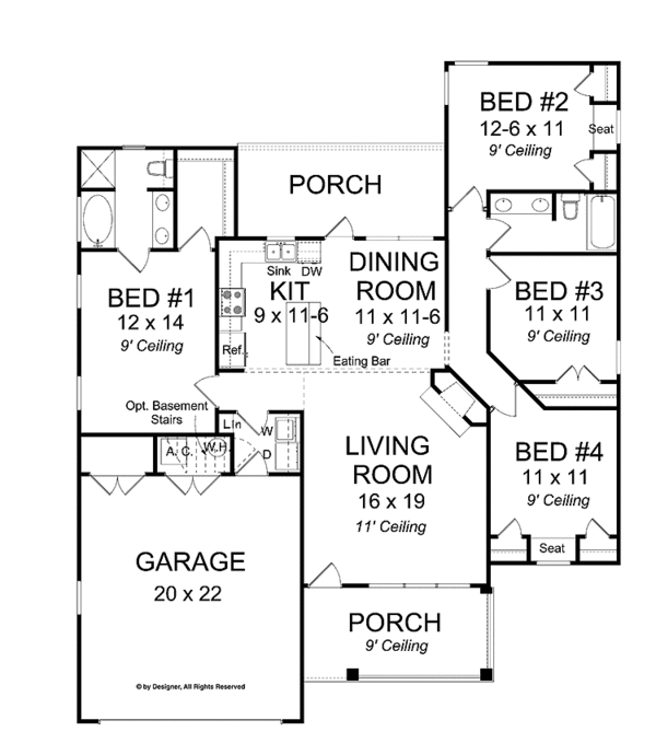 House Design - Traditional Floor Plan - Main Floor Plan #513-2125