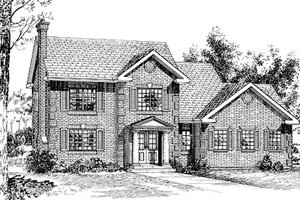 Colonial Exterior - Front Elevation Plan #47-281
