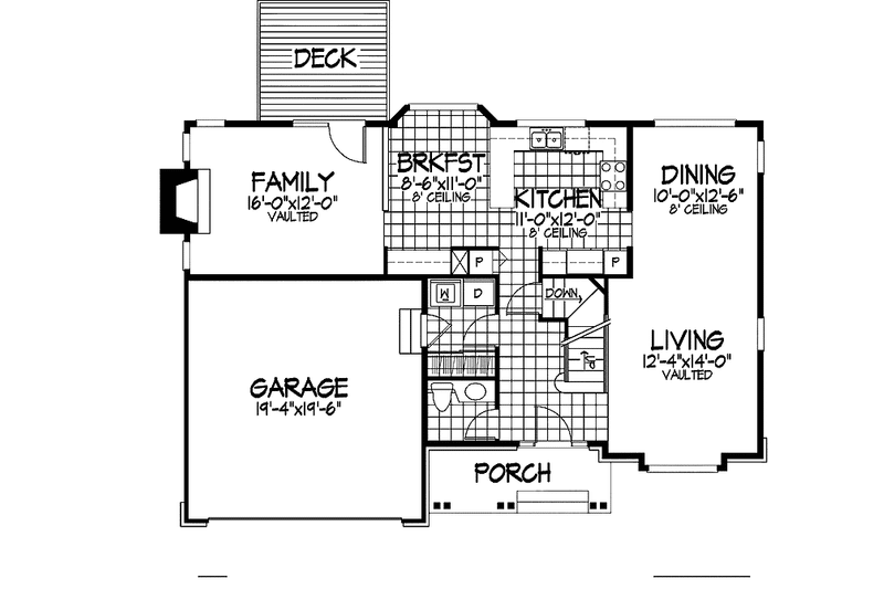 Home Plan - Floor Plan - Main Floor for Country House Plan #320-934 - 3 bed, 2.5 bath