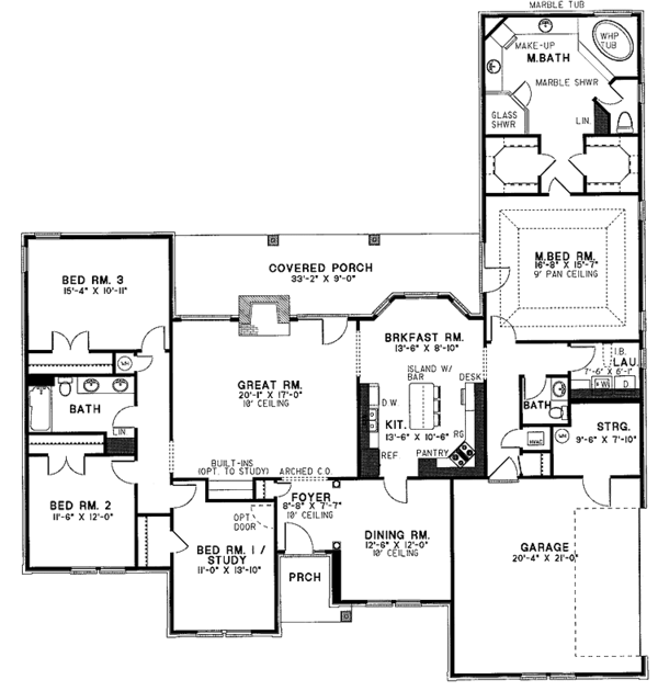 Home Plan - European Floor Plan - Main Floor Plan #17-2626