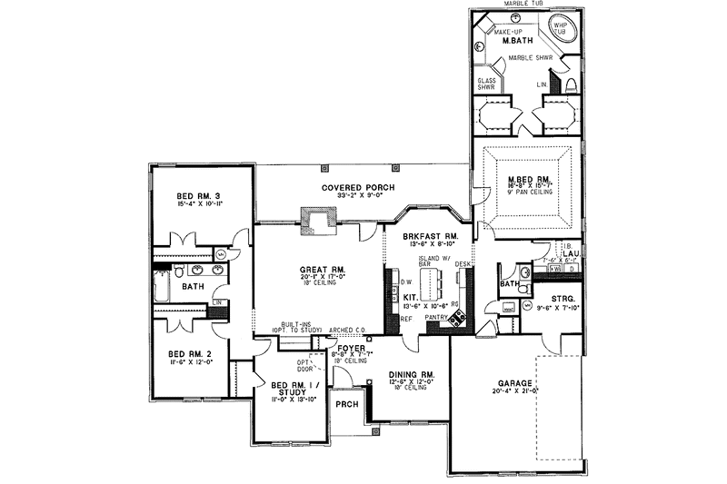 Home Plan - Floor Plan - Main Floor for European House Plan #17-2626 - 4 bed, 2.5 bath