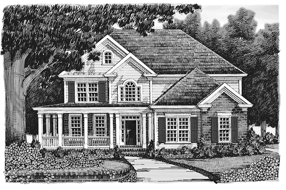 Exterior - Front Elevation 4 for Country House Plan #927-898 - 4 bed, 2.5 bath