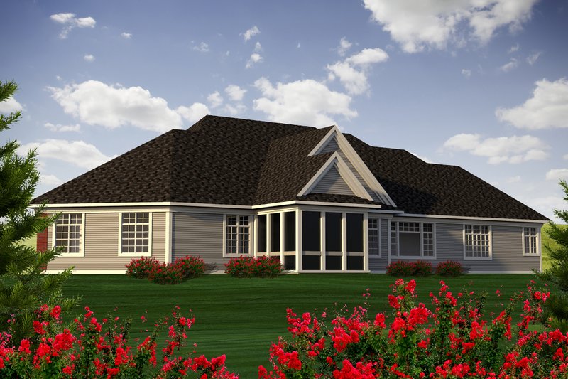 Home Plan - Exterior - Rear Elevation for Traditional House Plan #70-1183 - 2 bed, 3 bath