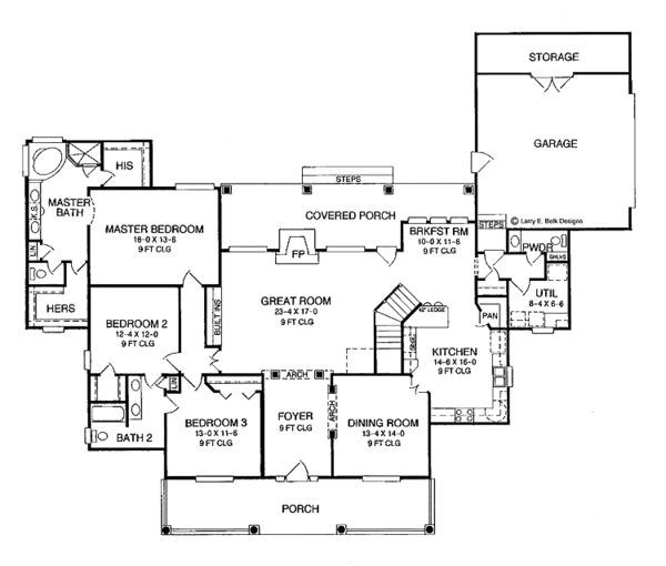 House Plan Design - Country Floor Plan - Main Floor Plan #952-155