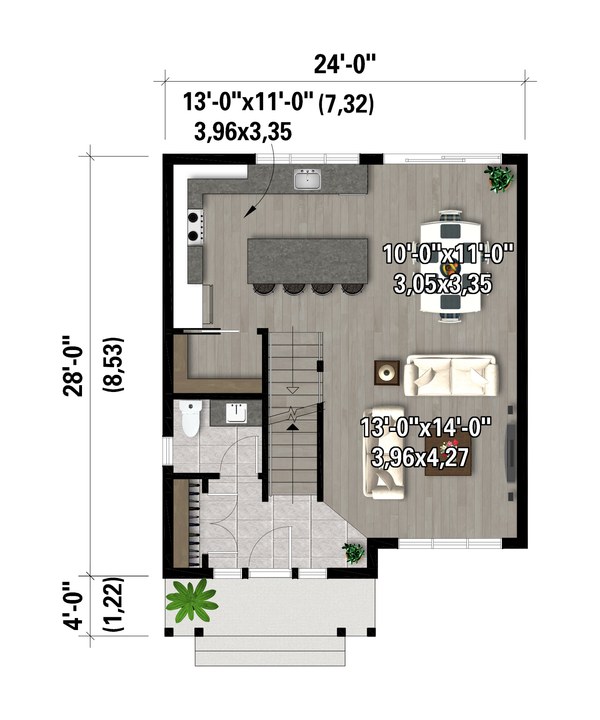House Blueprint - Farmhouse Floor Plan - Main Floor Plan #25-5048