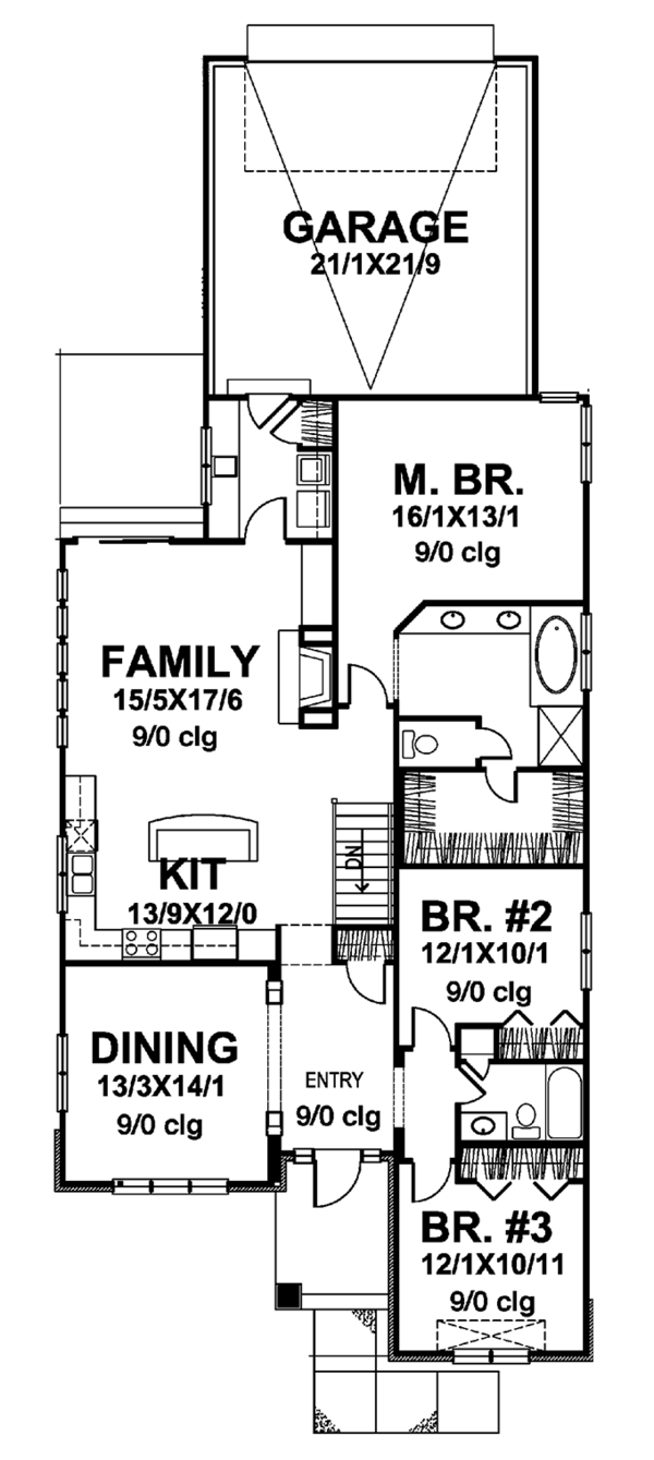 House Plan Design - Craftsman Floor Plan - Main Floor Plan #320-839