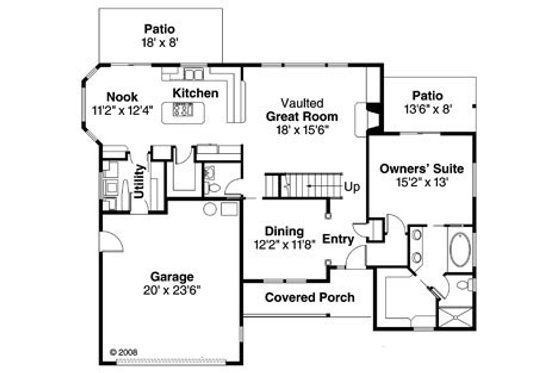 Floor Plan - Main Floor for Traditional House Plan #124-767 - 3 bed, 2.5 bath