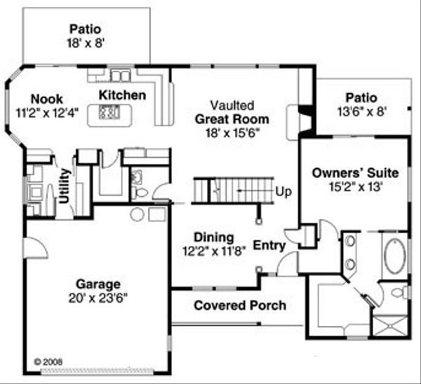Architectural House Design - Traditional Floor Plan - Main Floor Plan #124-767