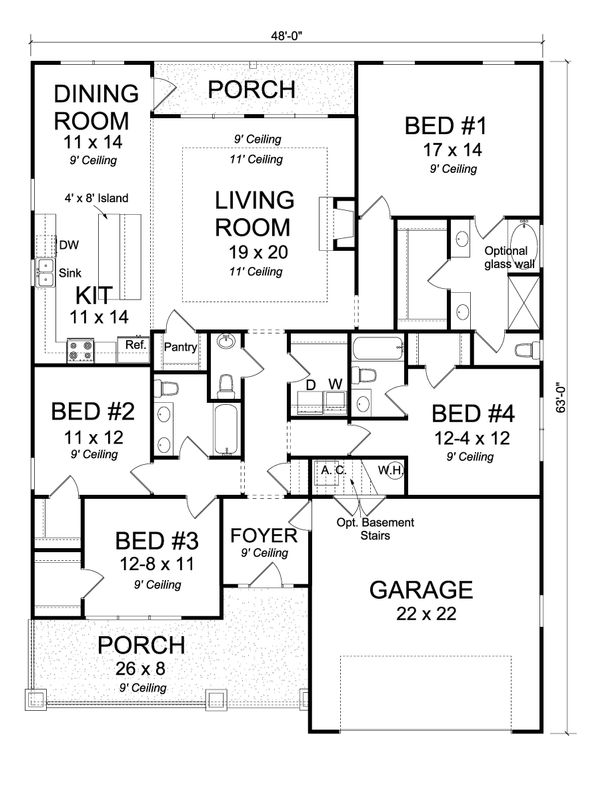 Home Plan - Cottage Floor Plan - Main Floor Plan #513-2174