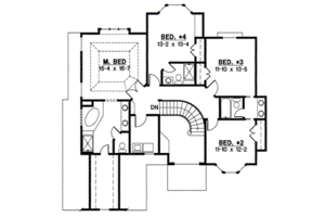 Floor Plan - Upper Floor for Traditional House Plan #67-810 - 4 bed, 3 bath