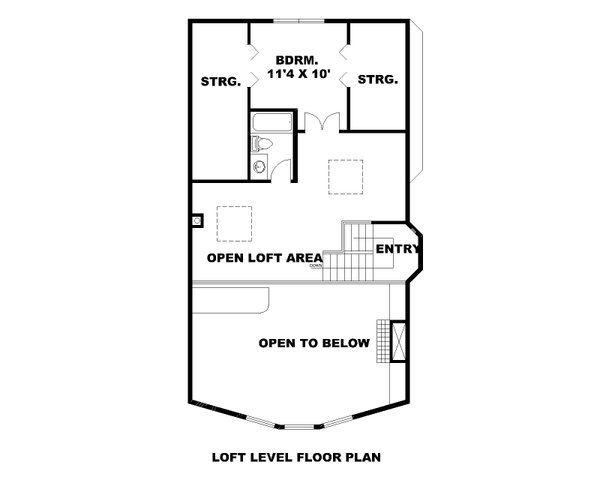 Floor Plan - Upper Floor for Cabin House Plan #117-1093 - 4 bed, 3 bath