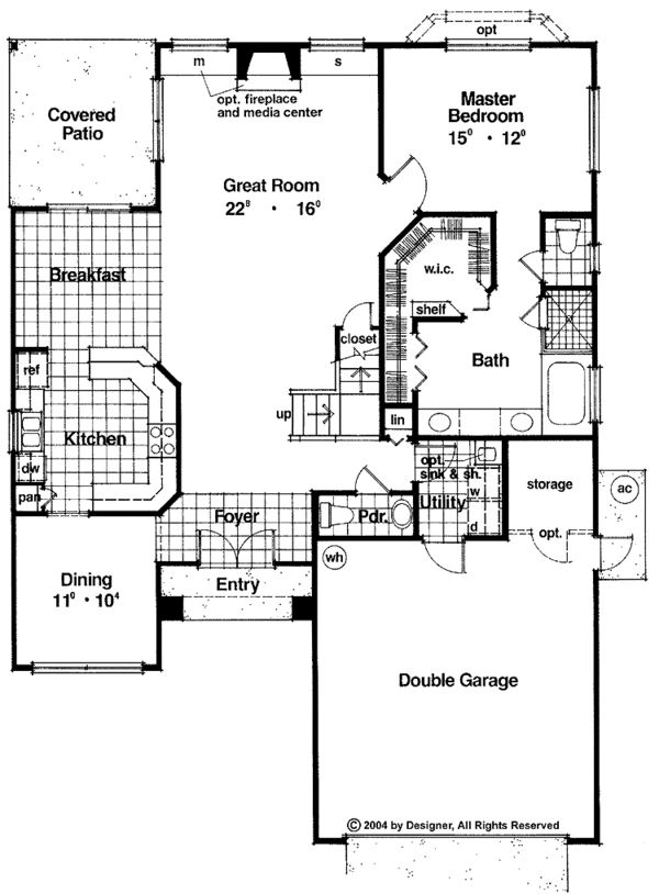 House Plan Design - Mediterranean Floor Plan - Main Floor Plan #417-489