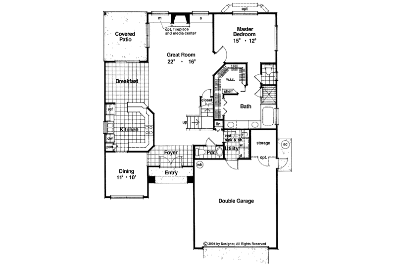 Home Plan - Floor Plan - Main Floor for Mediterranean House Plan #417-489 - 4 bed, 2.5 bath