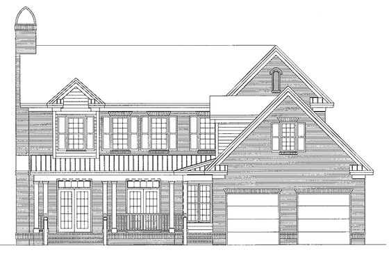 Exterior - Rear Elevation for Country House Plan #929-394 - 3 bed, 2.5 bath