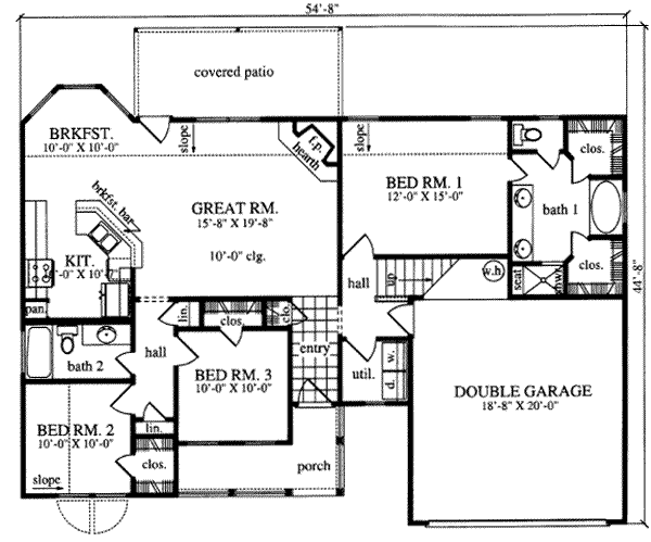 Country Floor Plan - Main Floor Plan #42-287