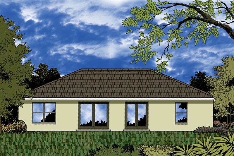 Home Plan - Exterior - Rear Elevation for European House Plan #417-825 - 3 bed, 2 bath