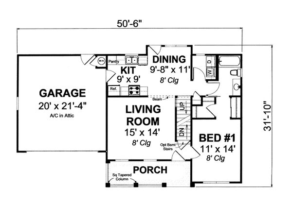 Architectural House Design - Country Floor Plan - Main Floor Plan #513-2056
