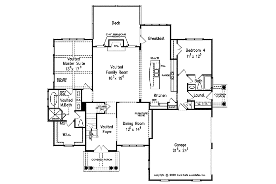 Floor Plan - Main Floor for Colonial House Plan #927-407 - 4 bed, 3 bath