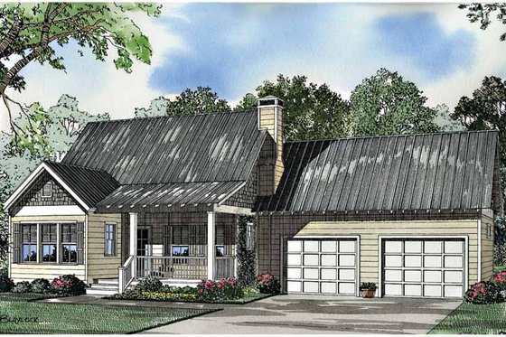 Exterior - Front Elevation 3 for Craftsman House Plan #17-3036 - 2 bed, 2 bath