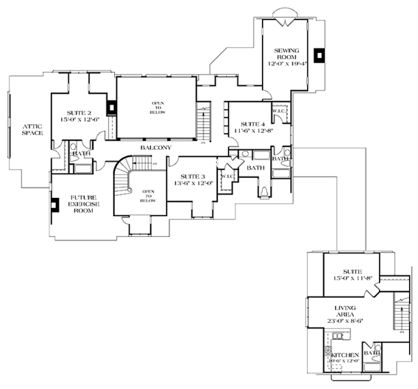Architectural House Design - Country Floor Plan - Upper Floor Plan #453-238