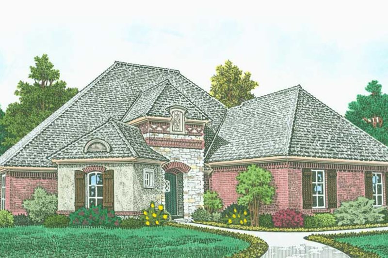 House Blueprint - Country Exterior - Front Elevation Plan #310-1316