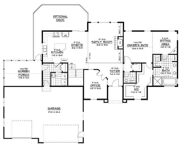 Dream House Plan - Ranch Floor Plan - Main Floor Plan #51-659