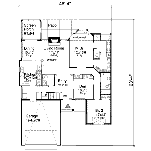 Ranch Floor Plan - Main Floor Plan #50-251