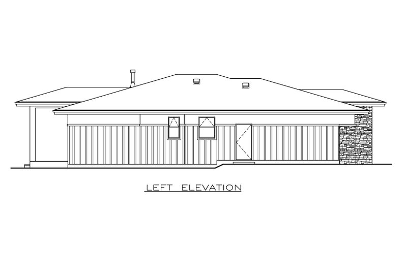 Home Plan - Exterior - Other Elevation 1 for Prairie House Plan #1100-15 - 2 bed, 2.5 bath