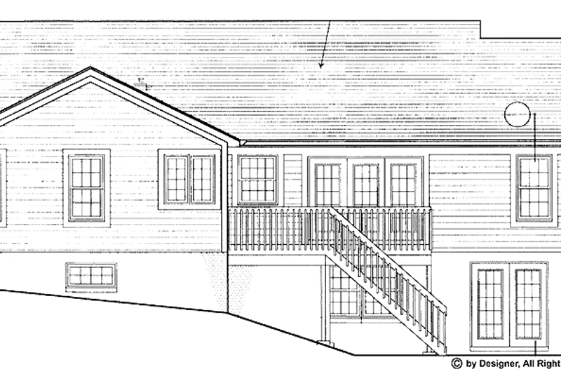 Home Plan - Exterior - Rear Elevation for Country House Plan #46-570 - 3 bed, 2 bath