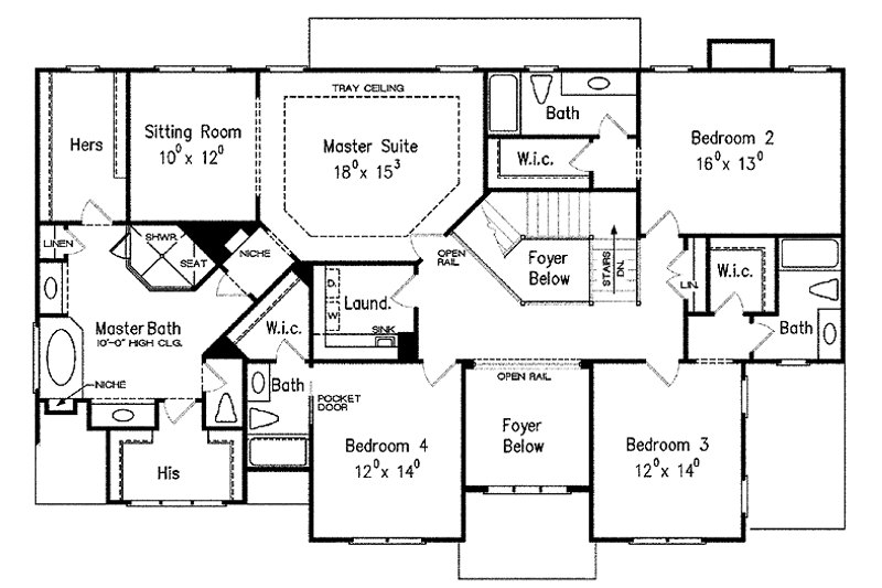 Home Plan - Floor Plan - Upper Floor for Traditional House Plan #927-406 - 4 bed, 4.5 bath