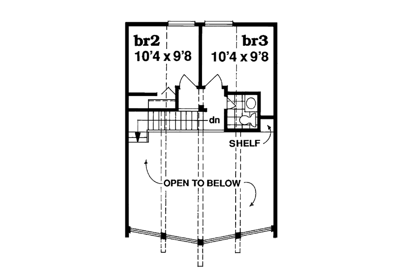 Home Plan - Floor Plan - Upper Floor for Contemporary House Plan #47-866 - 3 bed, 1.5 bath