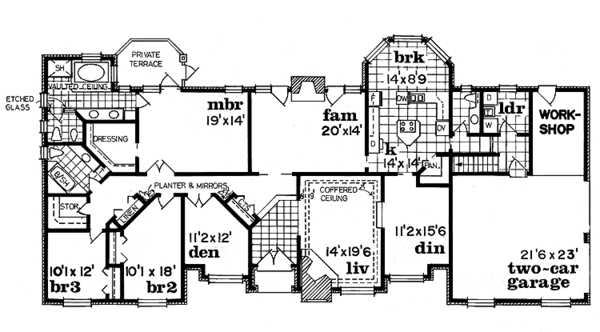 Architectural House Design - European Floor Plan - Main Floor Plan #47-724